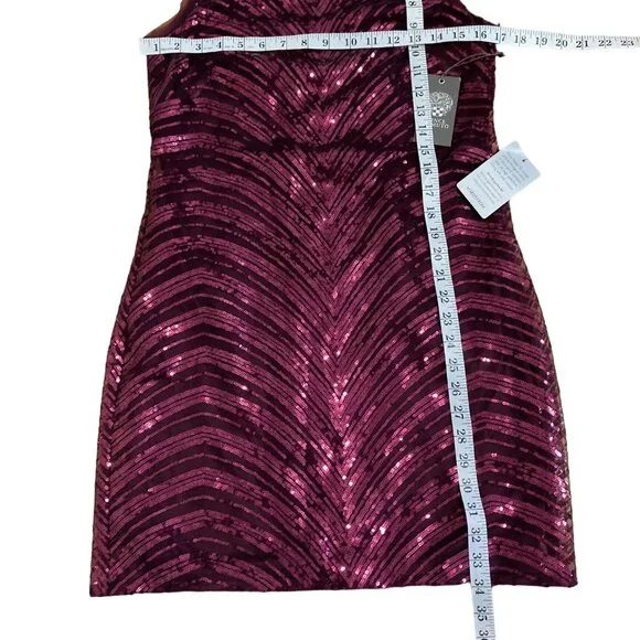 Vince Camuto burgundy sequin mini dress size 6 - Picture 4 of 8